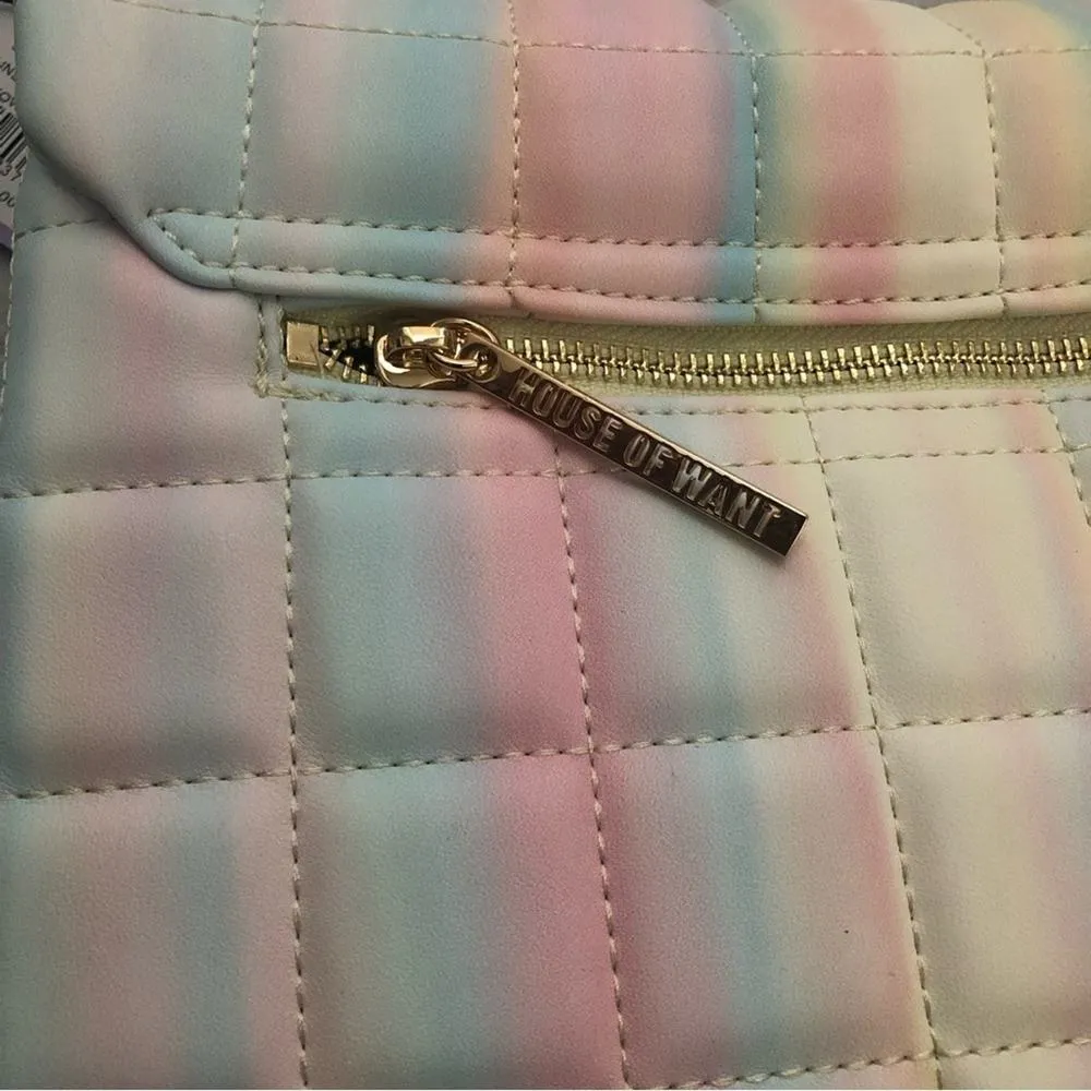 House of Want H.O.W. We Step Up Shoulder Bag in Sunset Stripe Pastel NEW Pink - Image 5