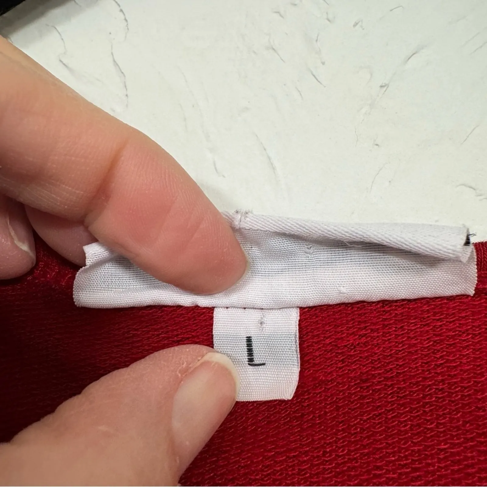 Bryn Walker Red Asymmetrical Hem Lagenlook Blouse Womens L Casual Long Sleeve - Image 5