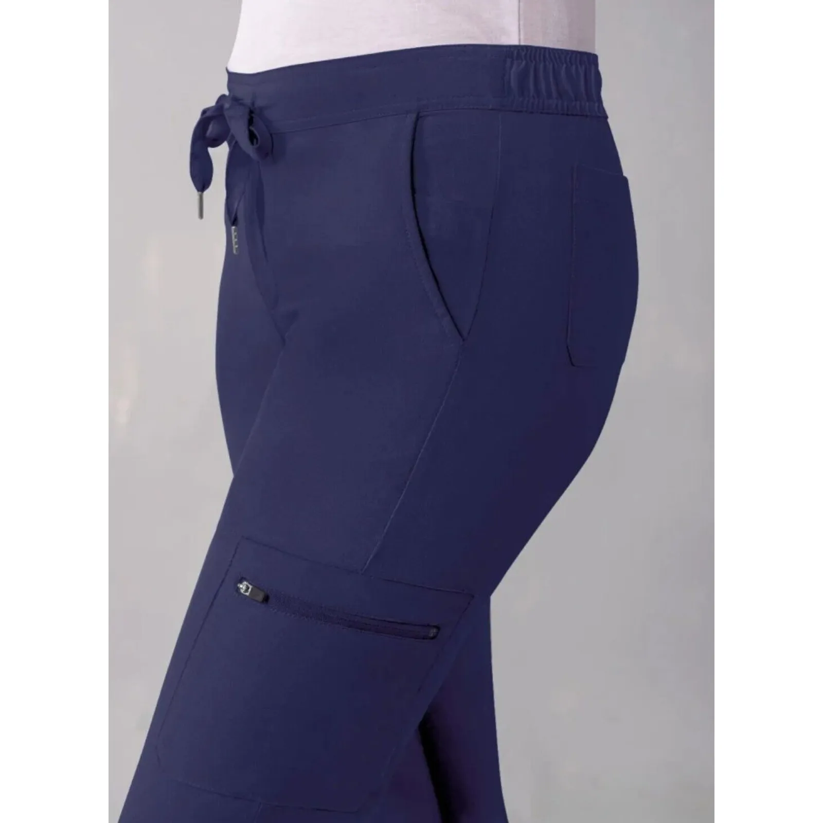 Adar Women’s Scrub Pants Medical Uniform Athletic Jogger Navy Zip Sz M Blue Size M - Image 11