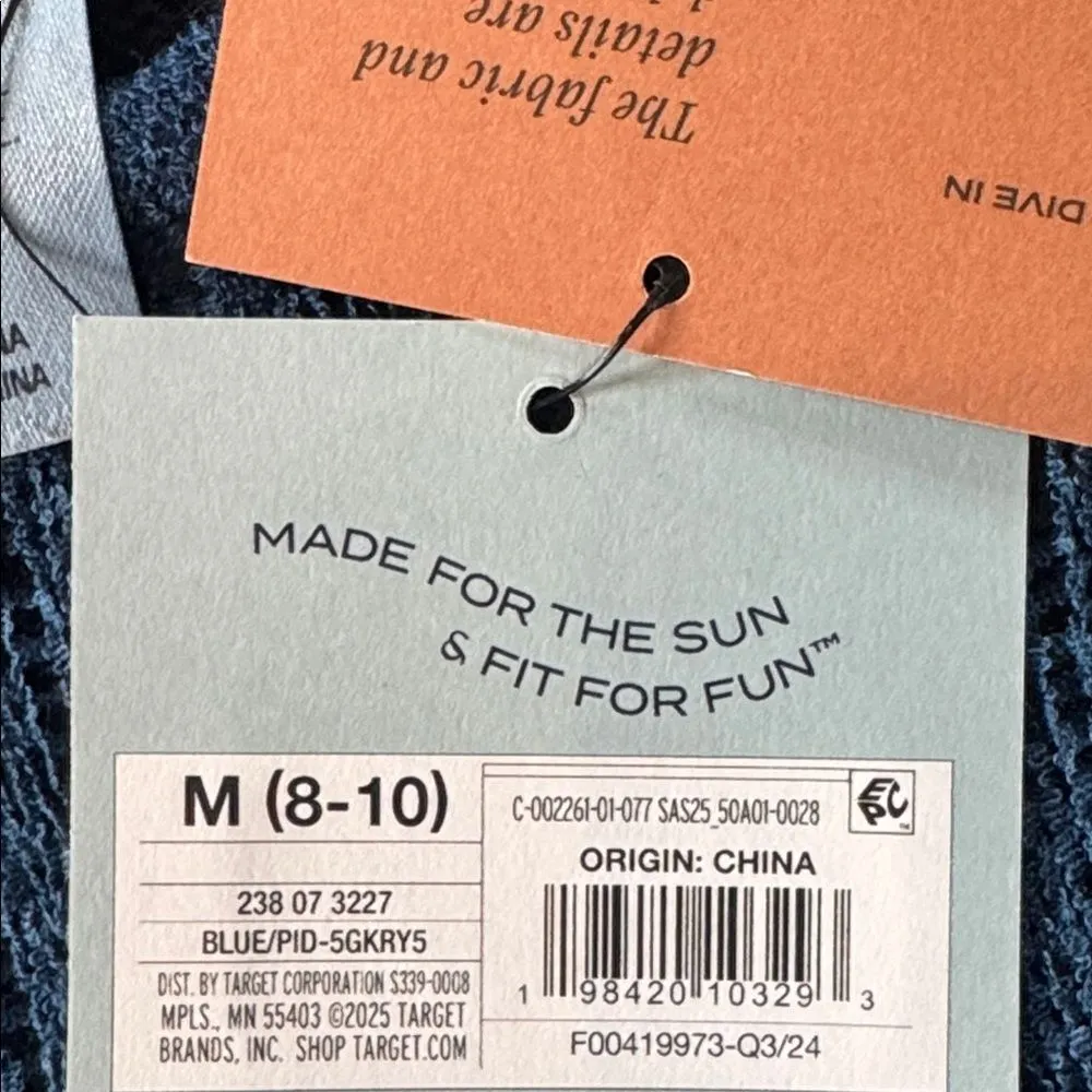 Women’s Shade & Shore Blue Knit Sheer Maxi Tank Cover Up Size M 8/10 NWT - Image 9