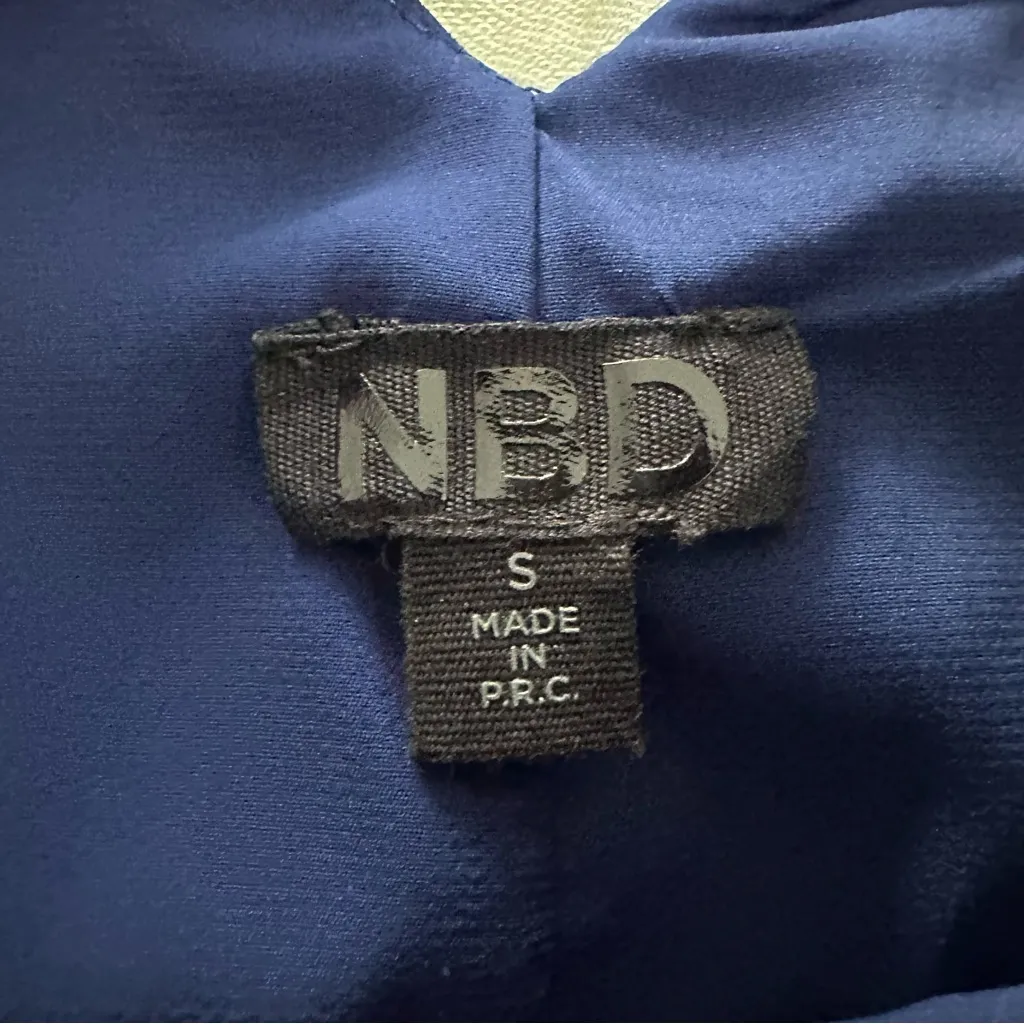 Revolve NBD Night Fever Plunging Neckline Navy Blue Slit Maxi Dress Size S - Image 5