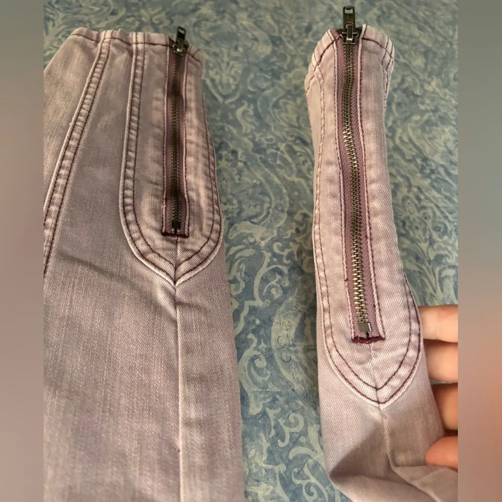 We The Free Jeans Womens Size 27 Purple Skinny Zip Ankle Hem Boho - Image 3