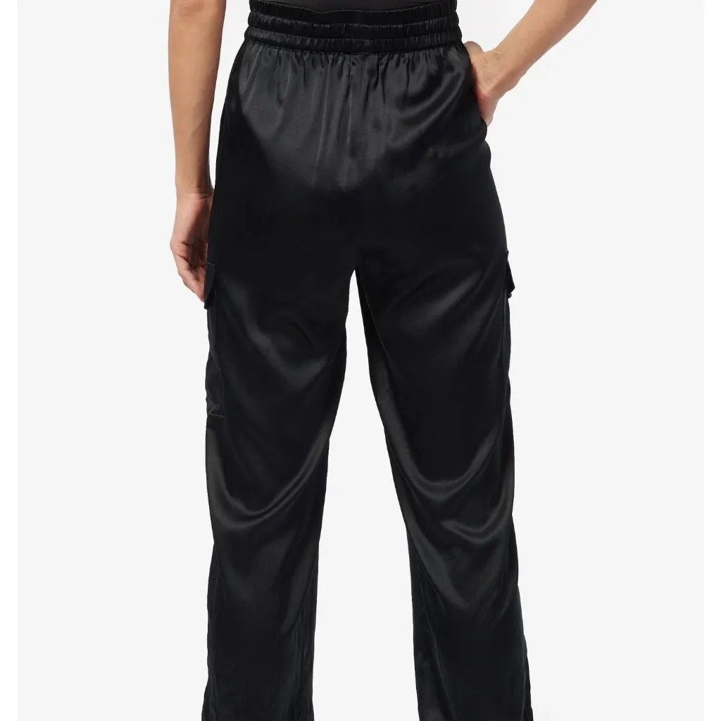 CAMI NYC Elsie Satin Pants in Black Large Womens Joggers - Image 13