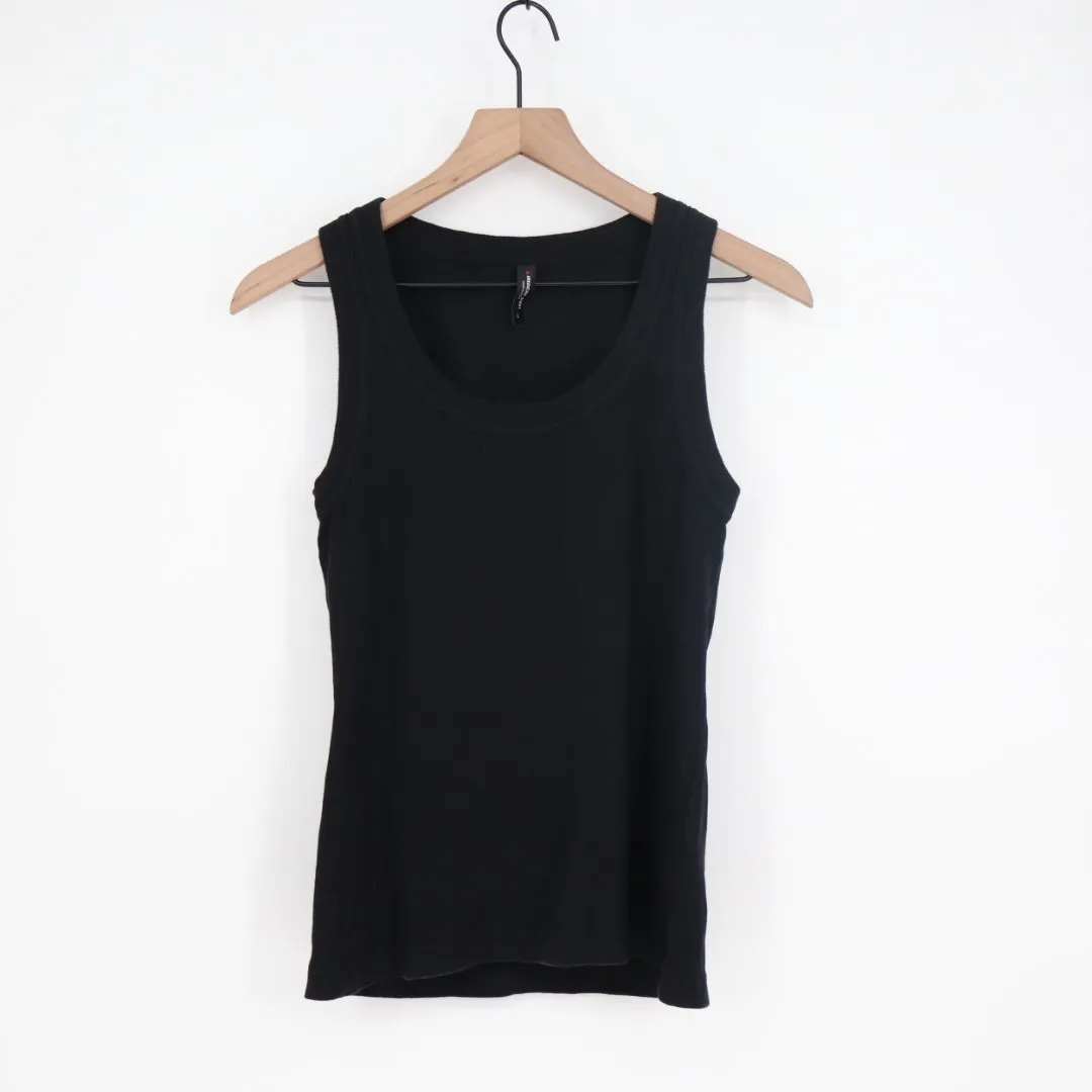 American Giant Ribbed Tank Top Black Cotton Spandex Made USA Size L Size L - Image 2
