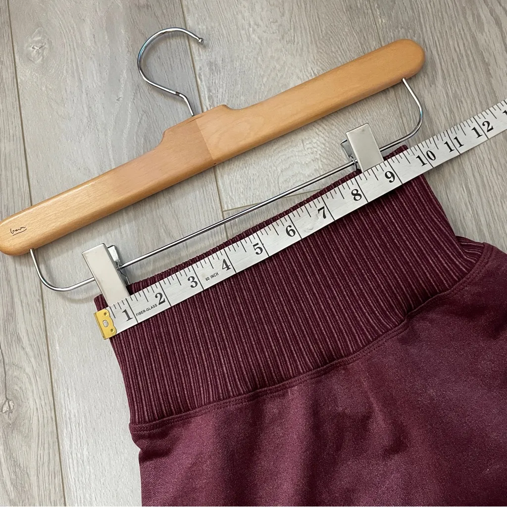 Popflex Workout Leggings sculpt seamless ribbed band womens Red (xsmall) gym Size XS - Image 6