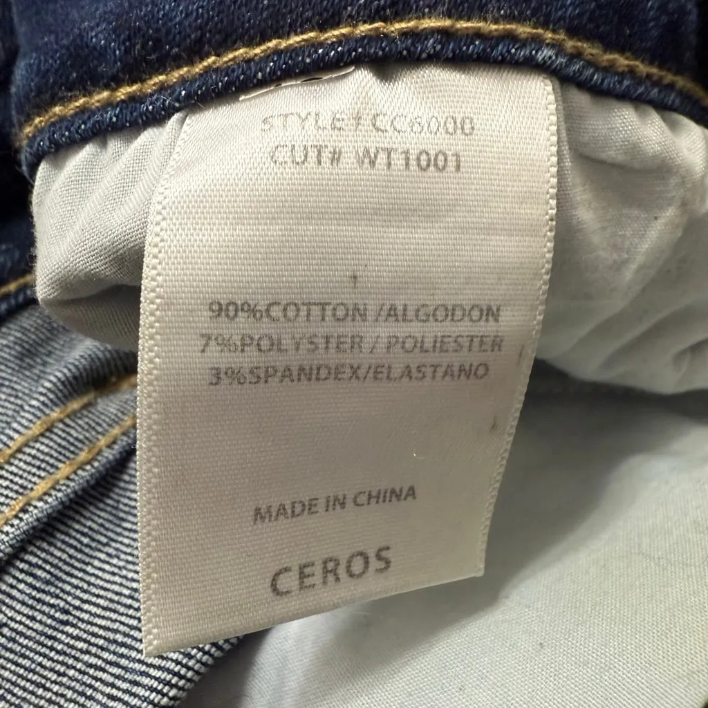 Ceros Studded Flare Jeans Size 13/31 Dark Wash Stretch Denim Mid Rise Blue - Image 8