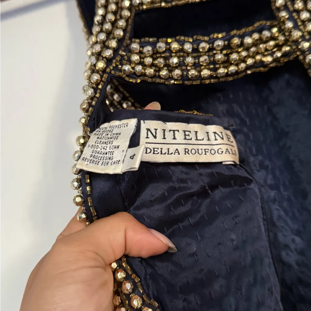 Vintage Niteline Black Sequin Maxi Dress Size 4 - Image 8