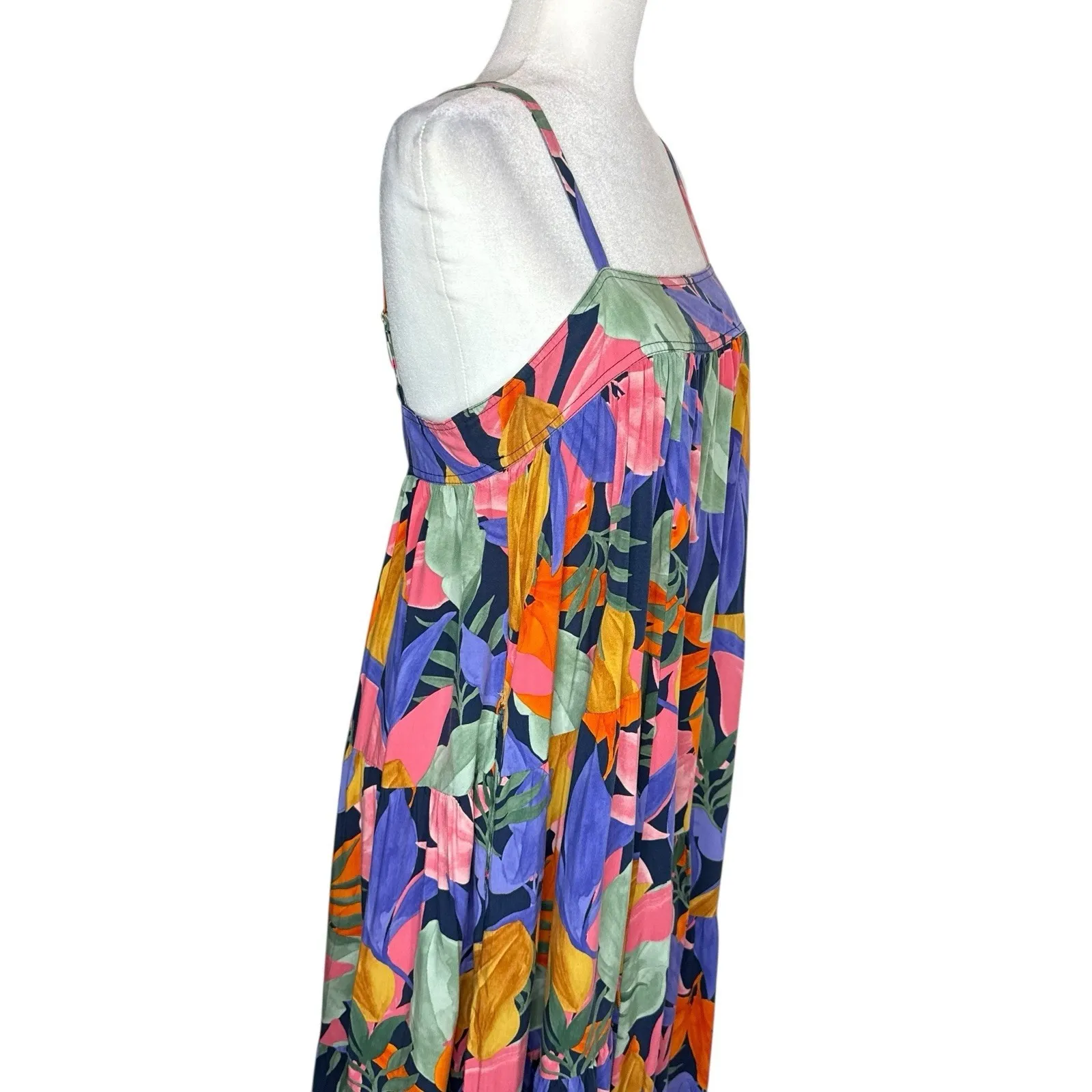 ABEL THE LABEL Anthropologie Midi Maxi Dress M Colorful Pockets Floral Boho Full - Image 7