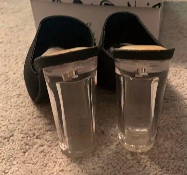 Bamboo Lucite Mule Heels - Image 2