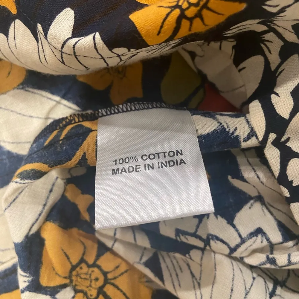 NWT Apsara Size XL Navy Blue Cream Sleeveless Side Zip Cotton Cosmos Midi Dress - Image 10