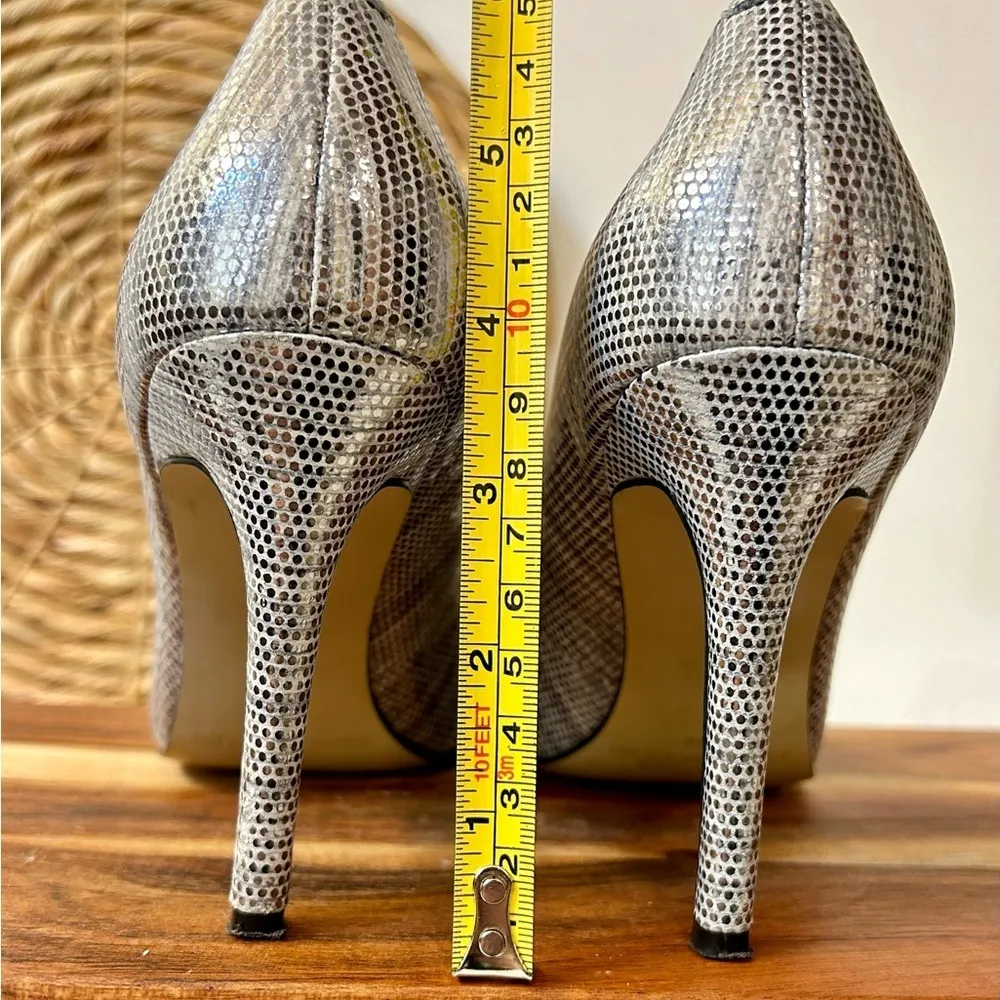 Enzo Angiolini Eamerryann Silver/Gold Peep Toe Size 7.5 - Image 10