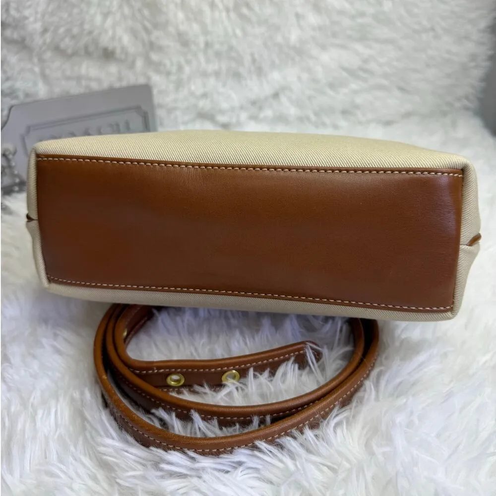 Vintage COACH y2k 2002 9123 Legacy Khaki Leather Canvas Crossbody Shoulder Bag - Image 8