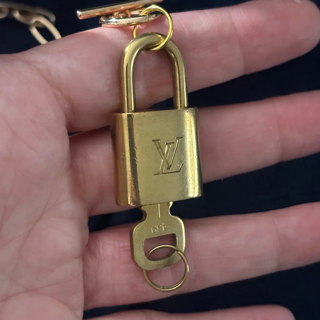 100% Auth Lock & Key with Unbranded Gold Plated Chain Necklace#439 - Image 2