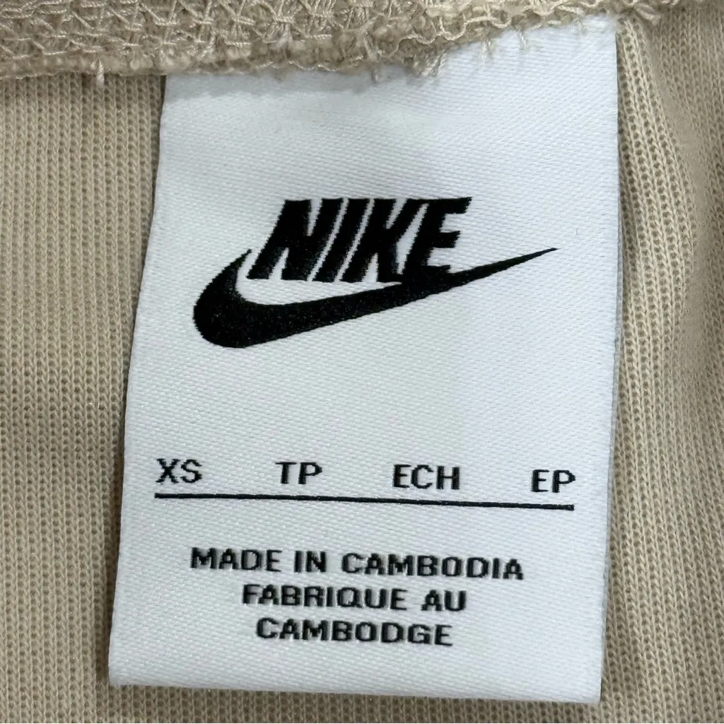 Nike Tech Fleece Lounge Pants Joggers Womens XS Beige Sweatpants Zip Drawstring - Image 9