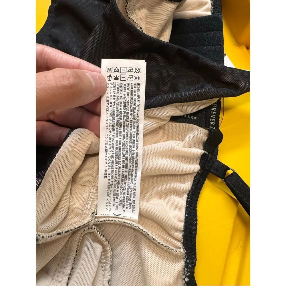 Forever 21 Black Mesh Corset Crop Top Women’s Medium - Image 8