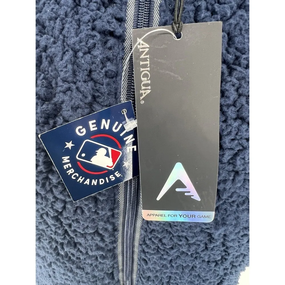 NWT Women's Boston Red Sox Small Antigua Navy Blue Full Zip Sherpa Vest - Image 4