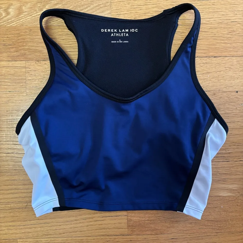 Derek Lam 10C x Athleta Colorblock Bra Crop Gorpcore Yoga Hiking Outdoor T… Blue - Image 2