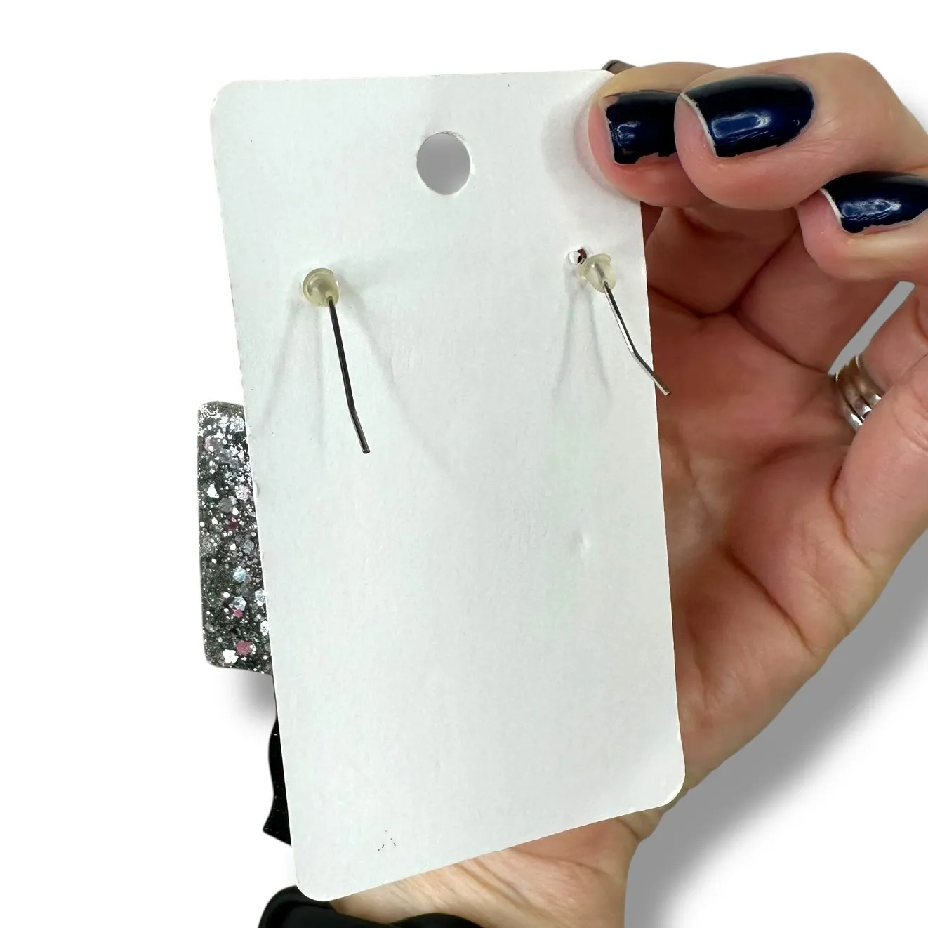 Randans Handmade NEW Acrylic Glitter Hypoallergenic Nickel Free Dangle Earrings Red - Image 4