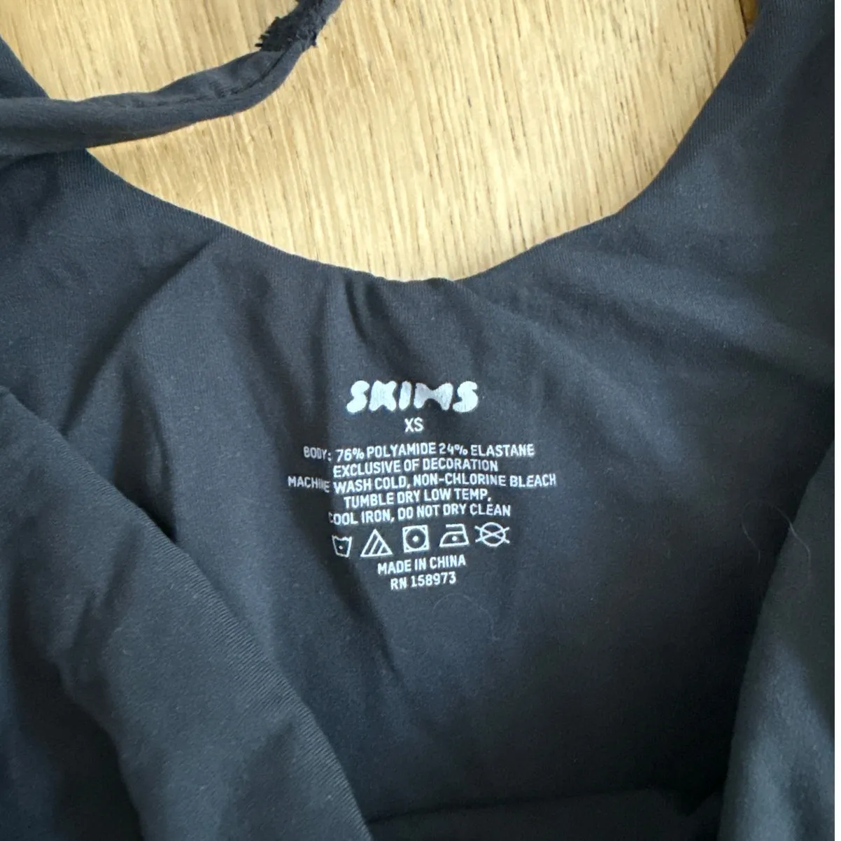 SKIMS Bodysuit Square Neck Size XS Black - Image 3