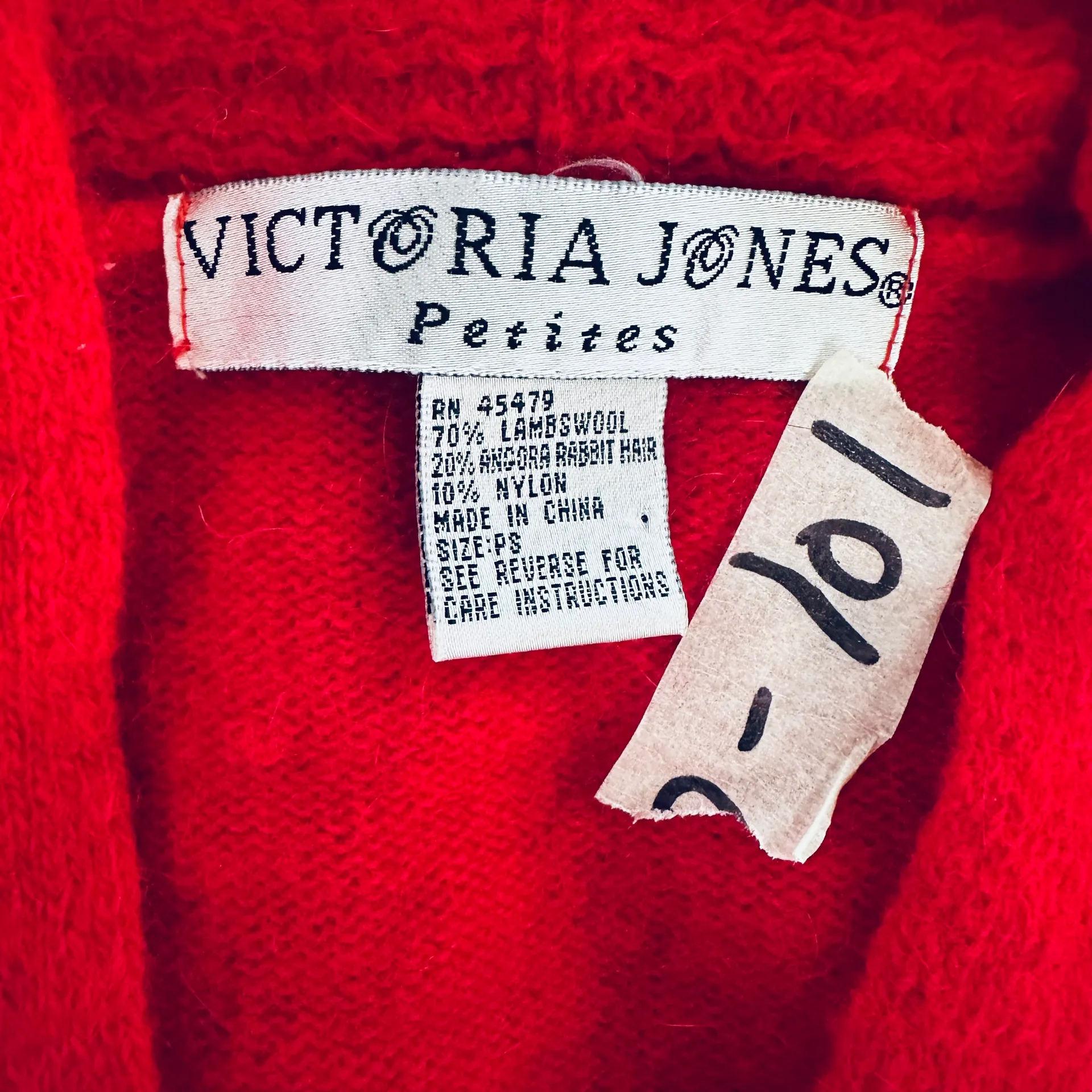 Vtg  Sweater Petite Hot Red Size Ps - Image 7