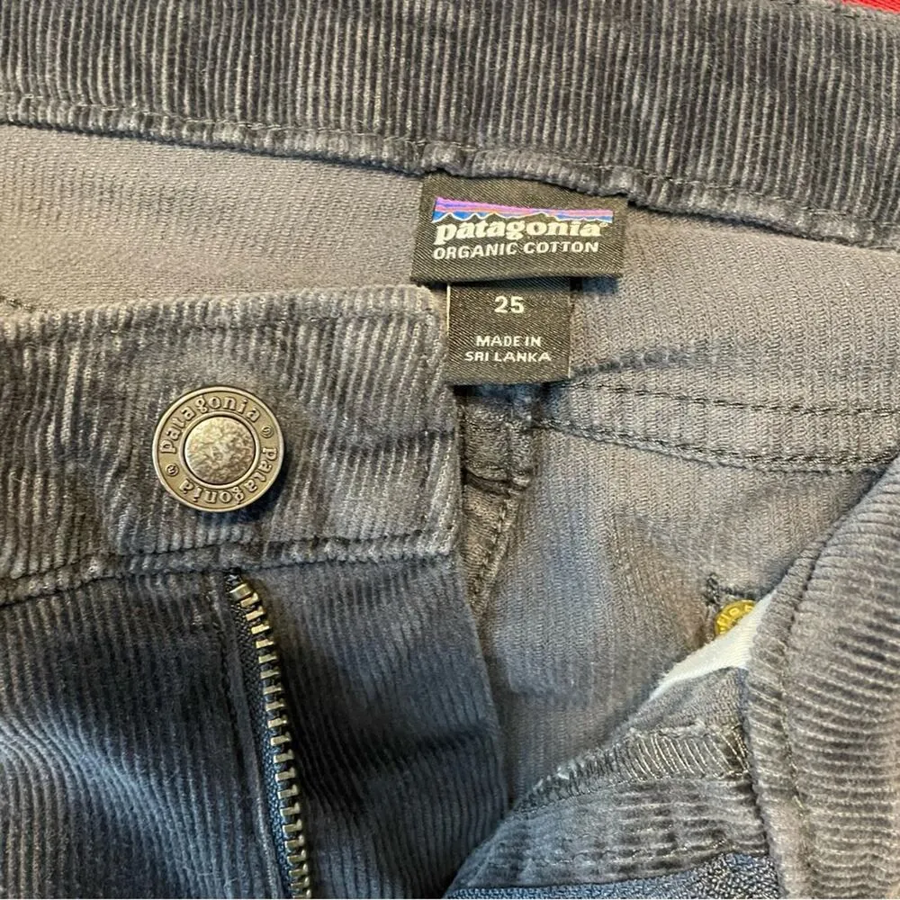 Patagonia Navy Blue Slim Fitted Organic Cotton Corduroy Cords Pants low rise 25 - Image 10