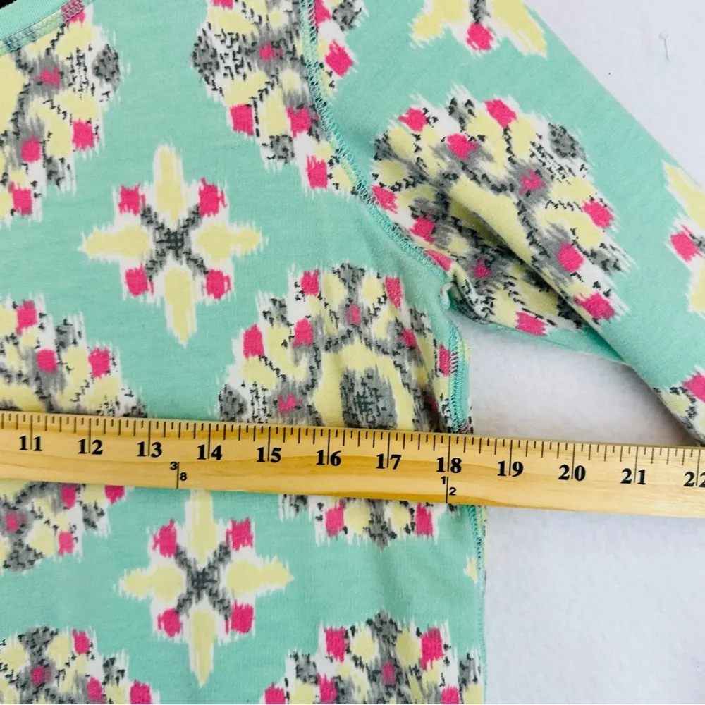 Aerie Long Sleeve Crewneck Pullover Sweatshirt Tapestry Print M Green - Image 5