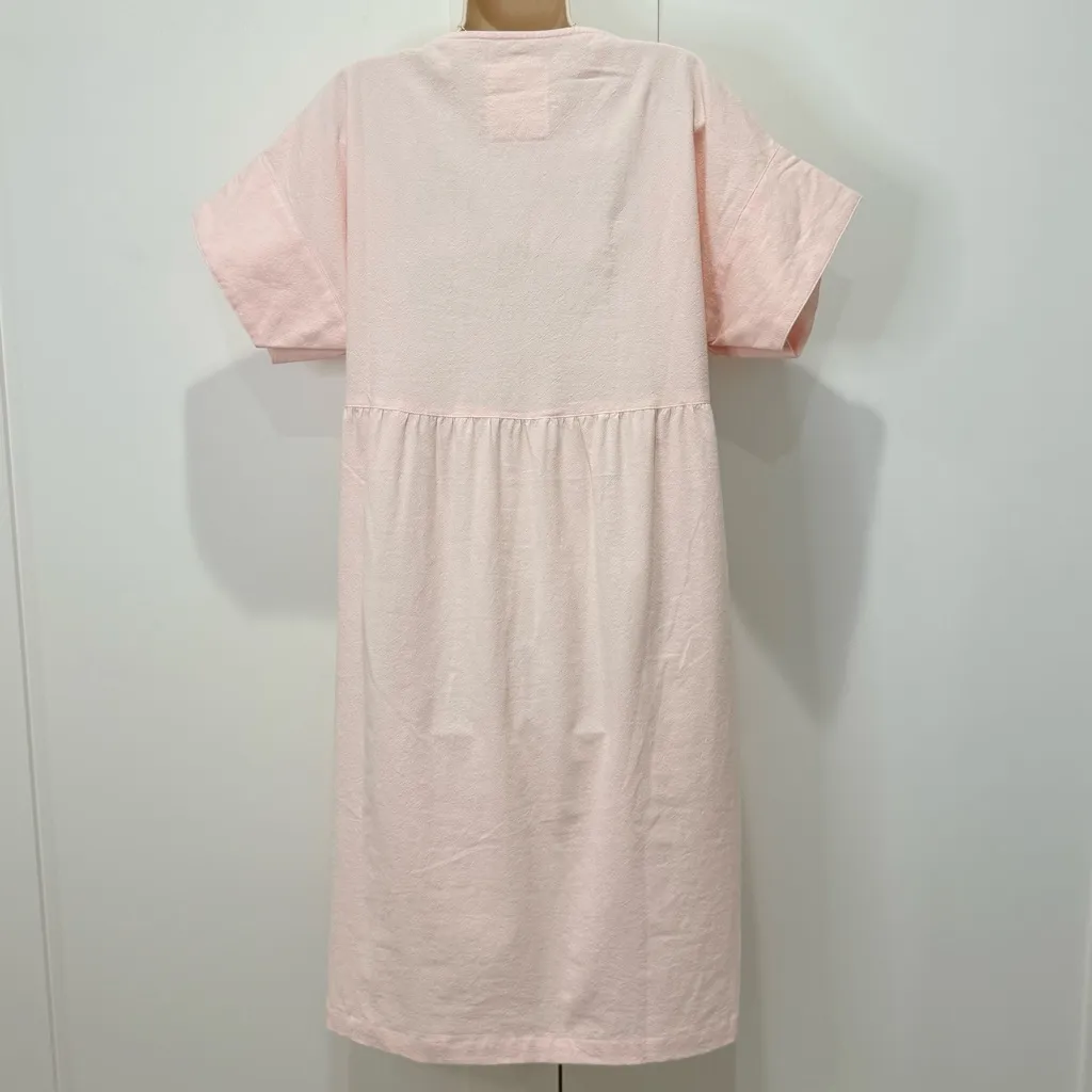 Line + Tow Midsummer Dress Short Sleeve Cotton Pink Large Lagenlook Boho Chic - Image 4