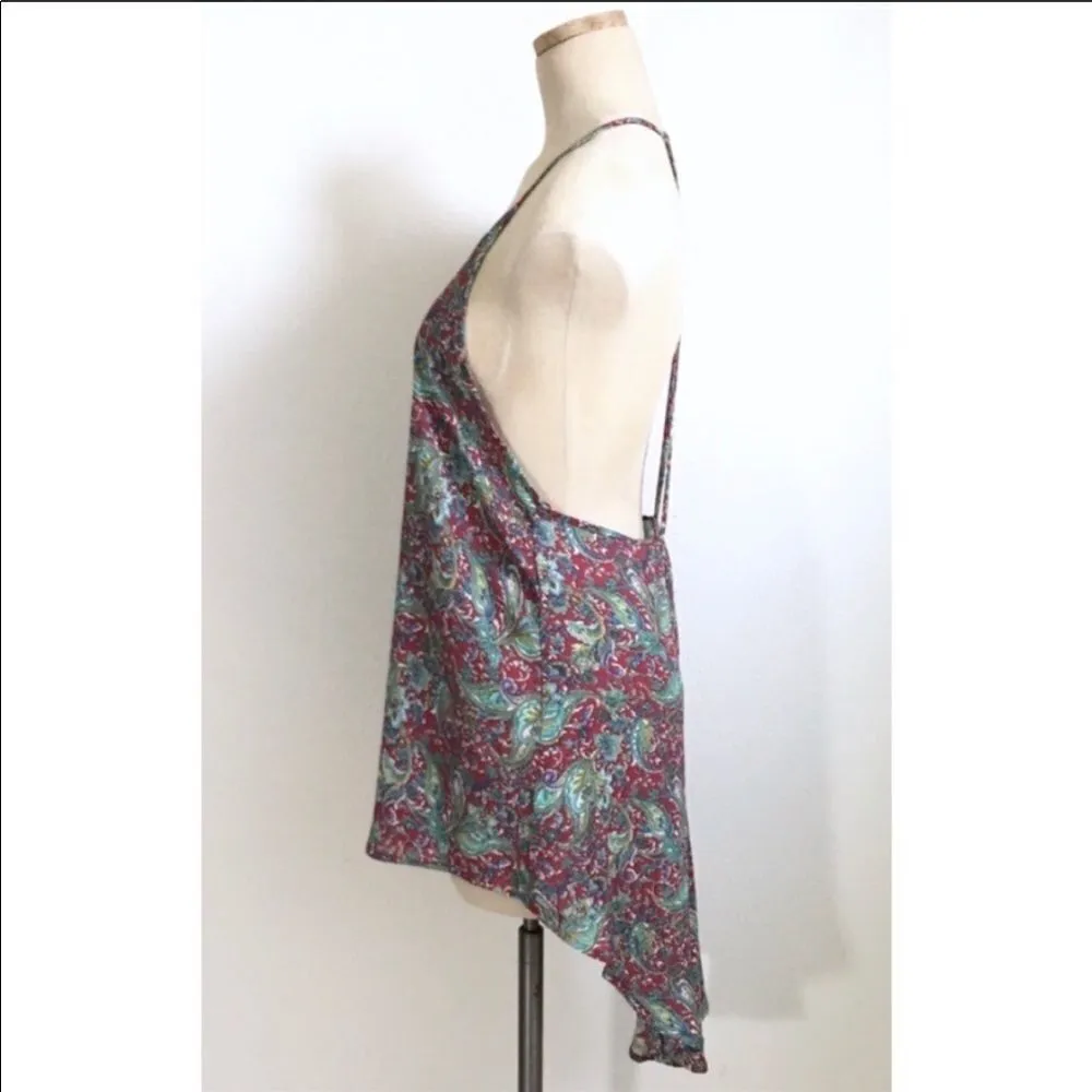 2/$30 ASTR The Label High Low Paisley Floral Sheer Tunic Tank Top - Image 5