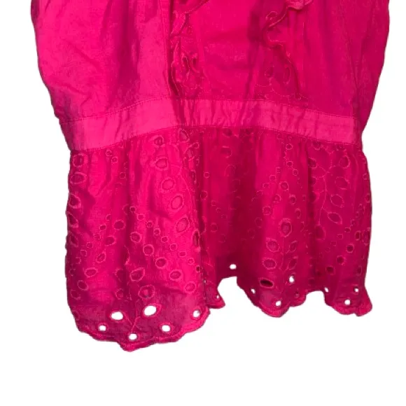 Banana Republic Fuchsia Eyelet Ruffle Blouse - Image 3