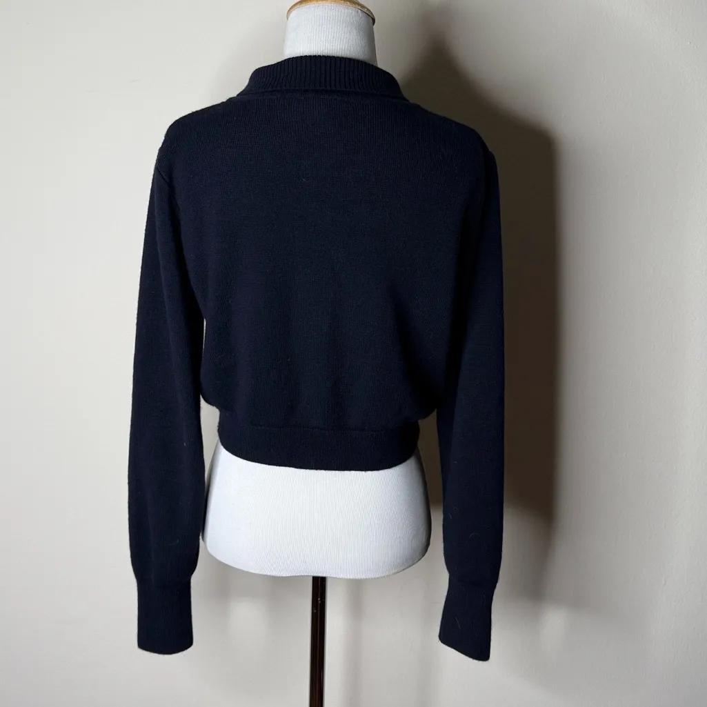 Topshop Black Cropped Zip Up Cardigan - Image 5