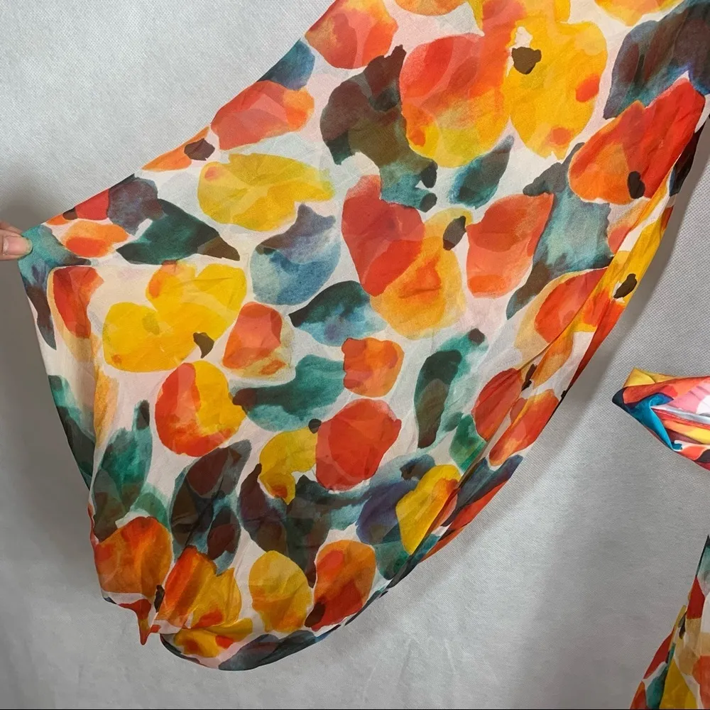 Caroline Constas Olivia Silk wrap style dress in Saffron - Image 10