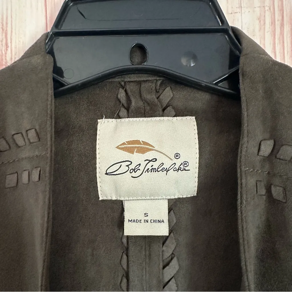 Bob Timberlake Gray Faux Suede Drapey Jacket - Image 8