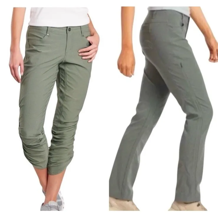 Kuhl Trekr Convertible Pants Pine Ruched Straight Ankle Women's Size 10 Long - Image 2