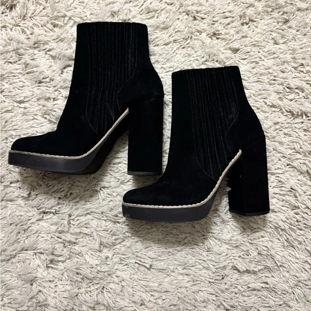 Steve Madden Black Platform Heeled Boots Size 7.5 - Image 10