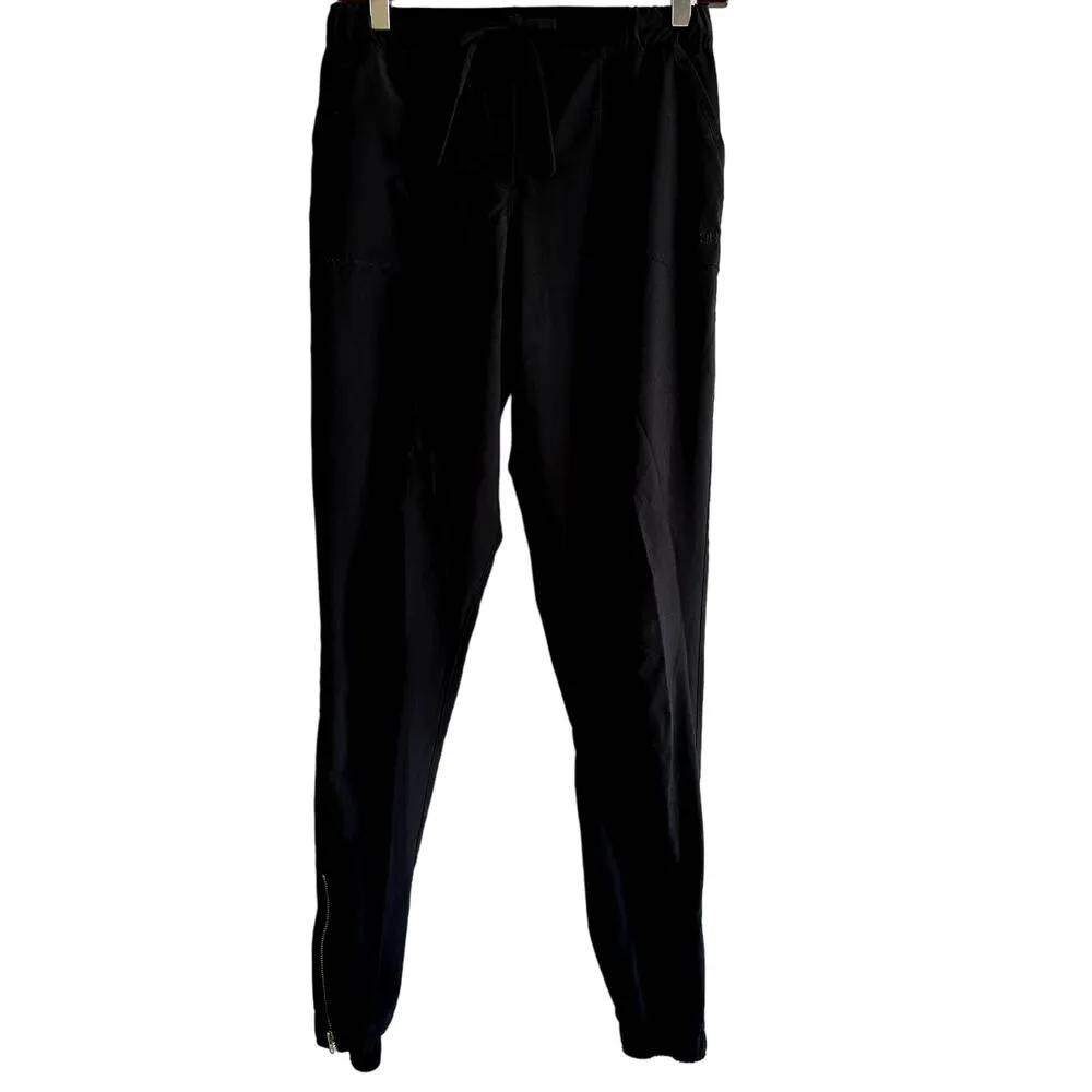 Albion Jetsetter Everywhere Jogger Pants Drawstring Gold Zipper Hem Black XS - Image 2
