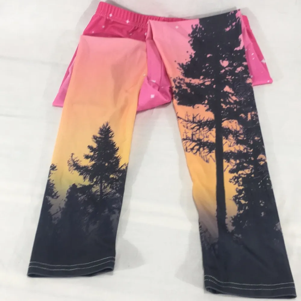 Star and Tree Leggings, Pink, Small - Image 3