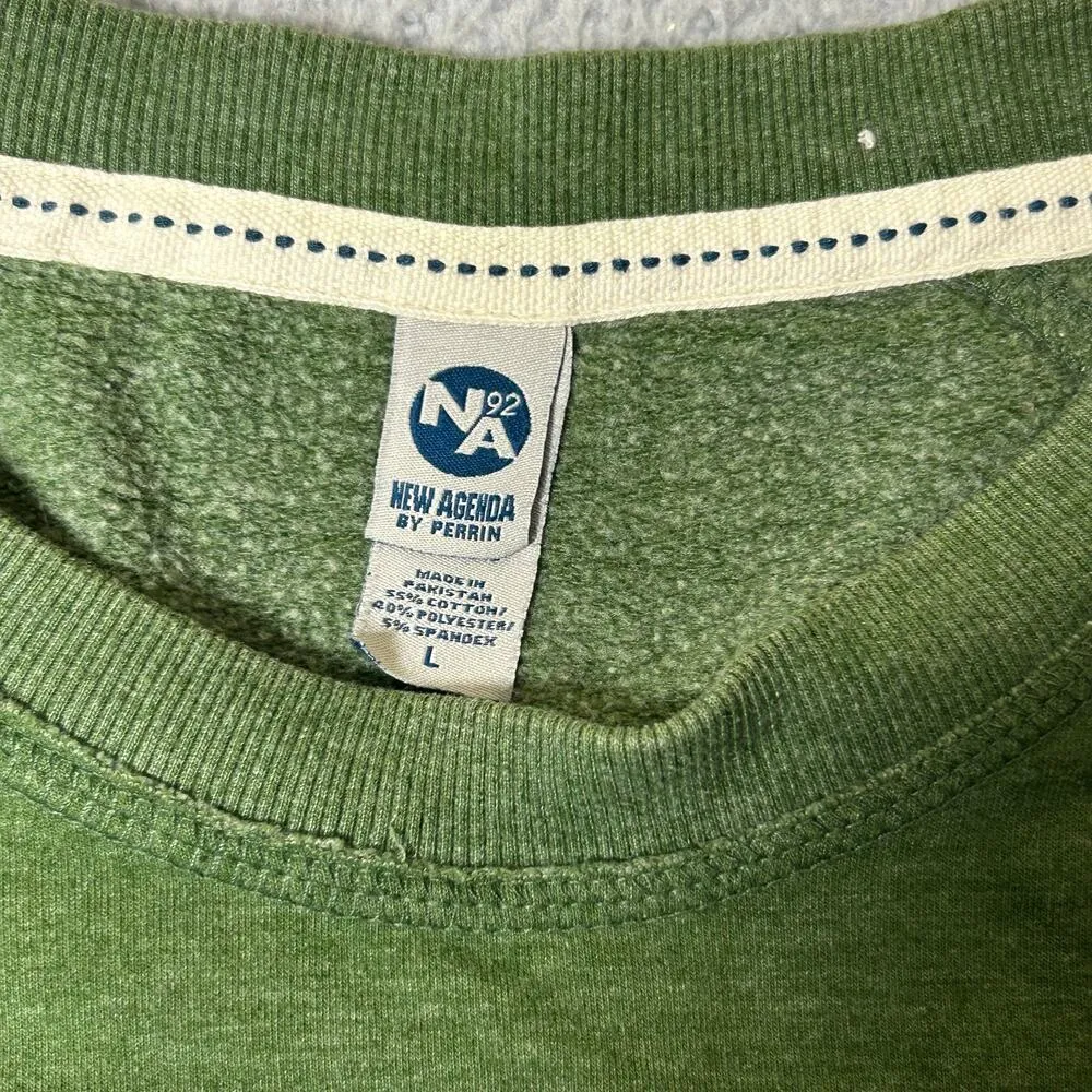 Michigan State Sweatshirt Womens L Green Pullover New Agenda NCAA College Size L - Image 4