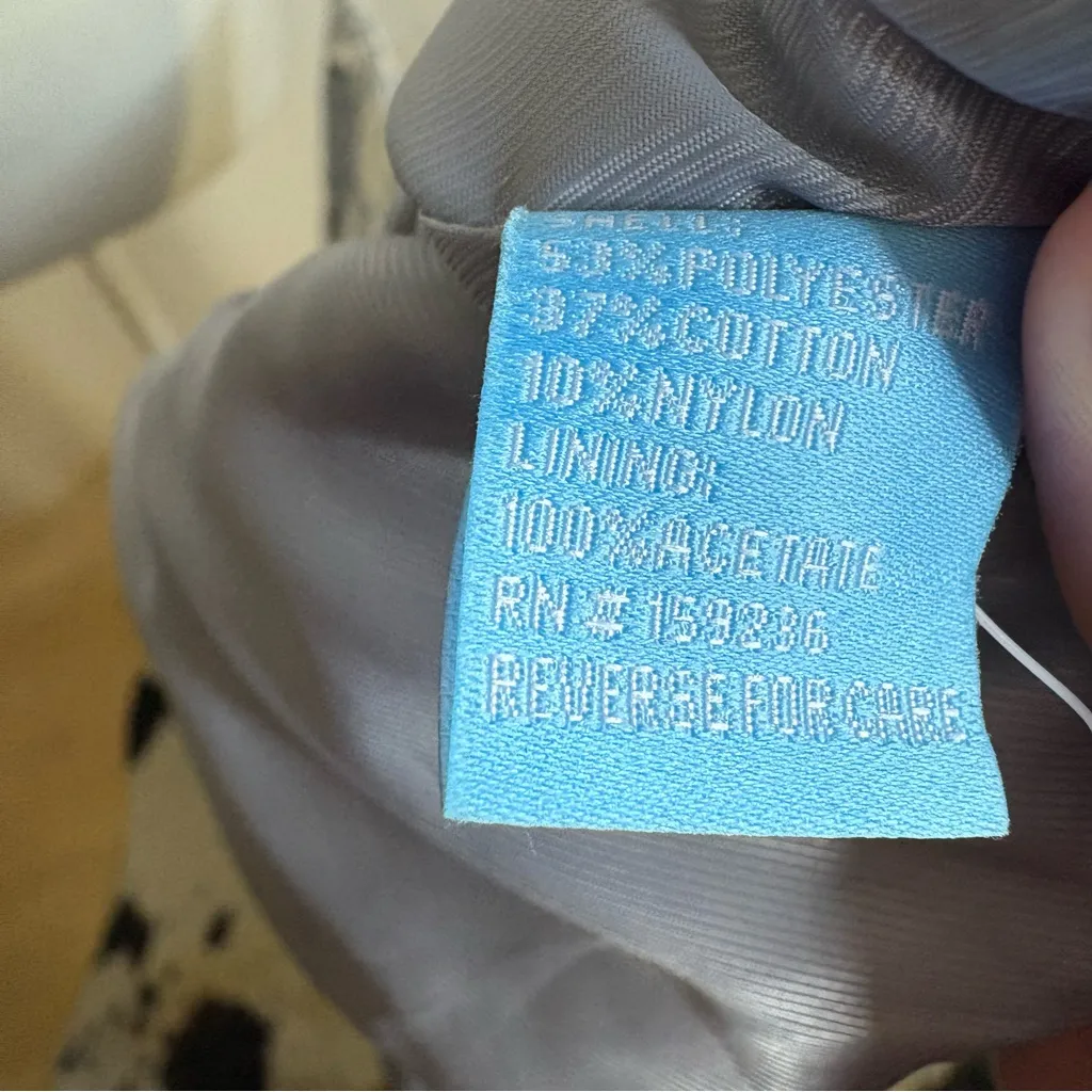 J. MCLAUGHLIN Brienne Leaf Embroidered Long Coat New Size Medium Grey‎ Blue - Image 8