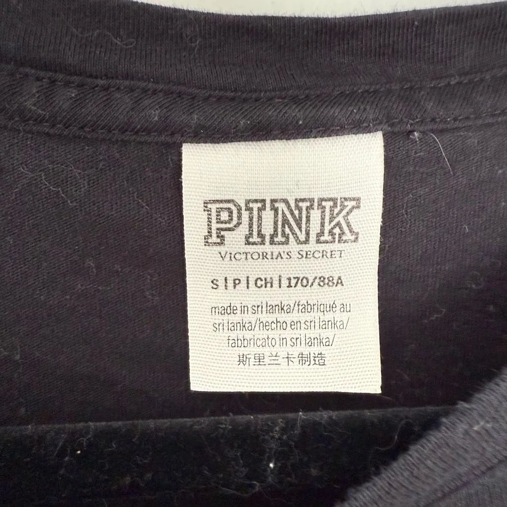 Victoria’s Secret Pink Women’s Small Black Palm Tree Longsleeve - Image 2