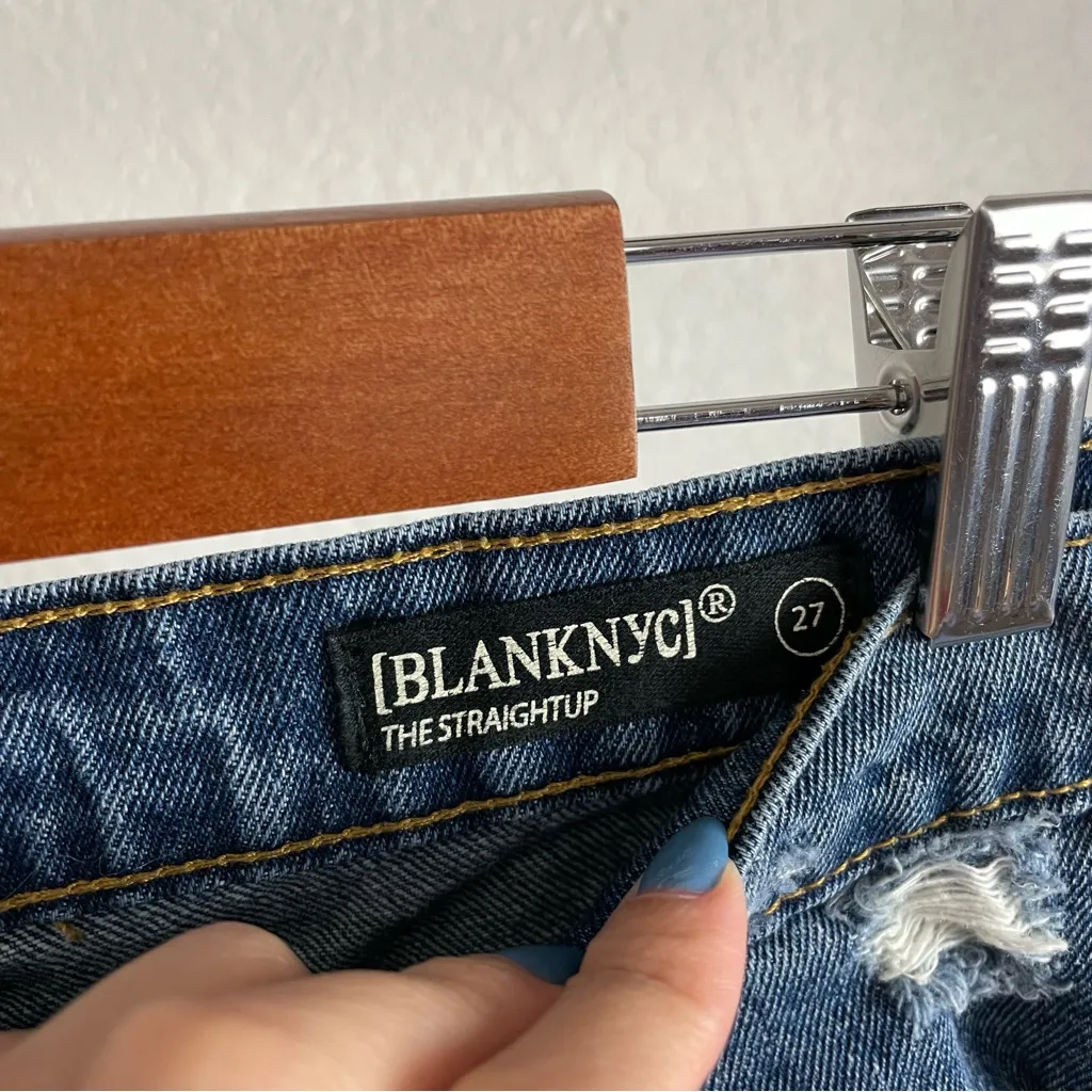 Blank NYC The Straight Up Distressed Knee and Ankles Jeans Size 27 - Image 7