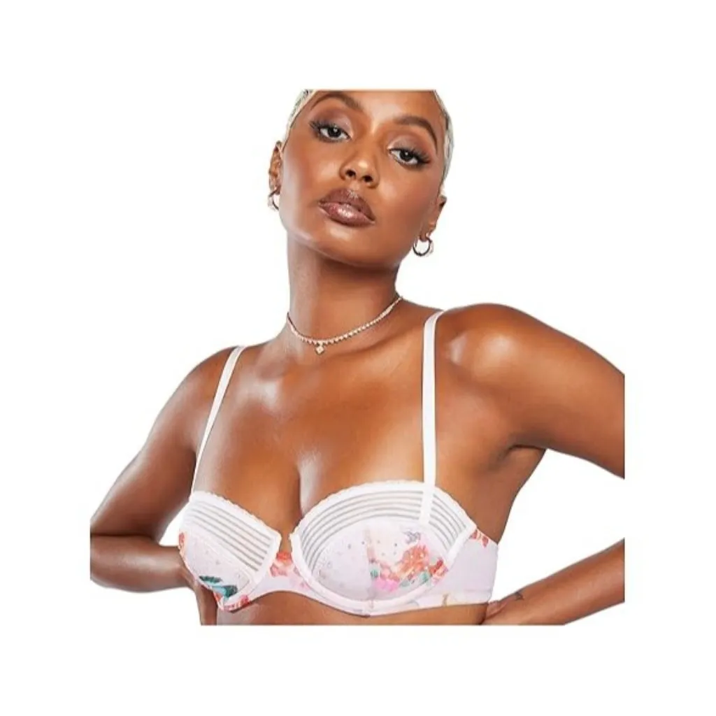 Savage X Fenty Garden Of Eden Lightly Lined Bra Floral Butterfly 36D - Image 4