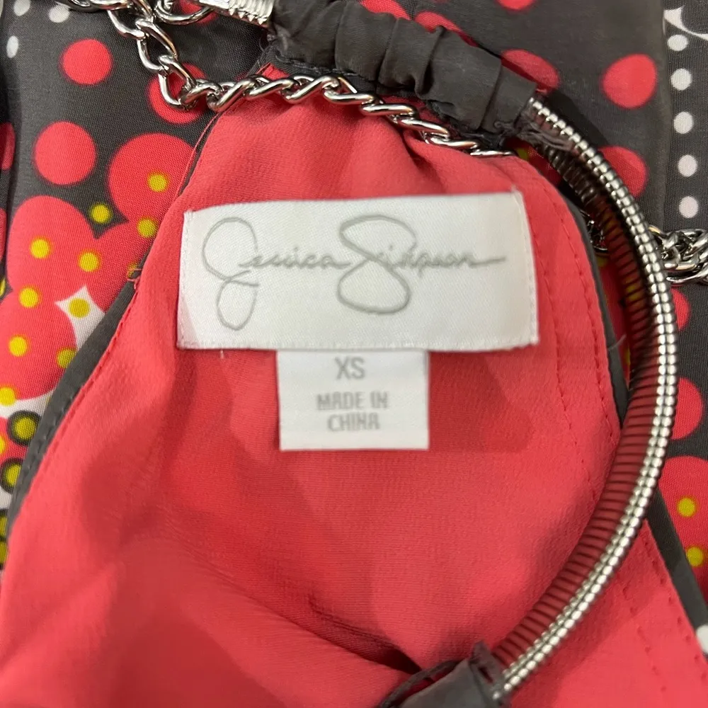 Jessica Simpson Taupe & Coral Popover Halter Dress - Size XS - Image 9