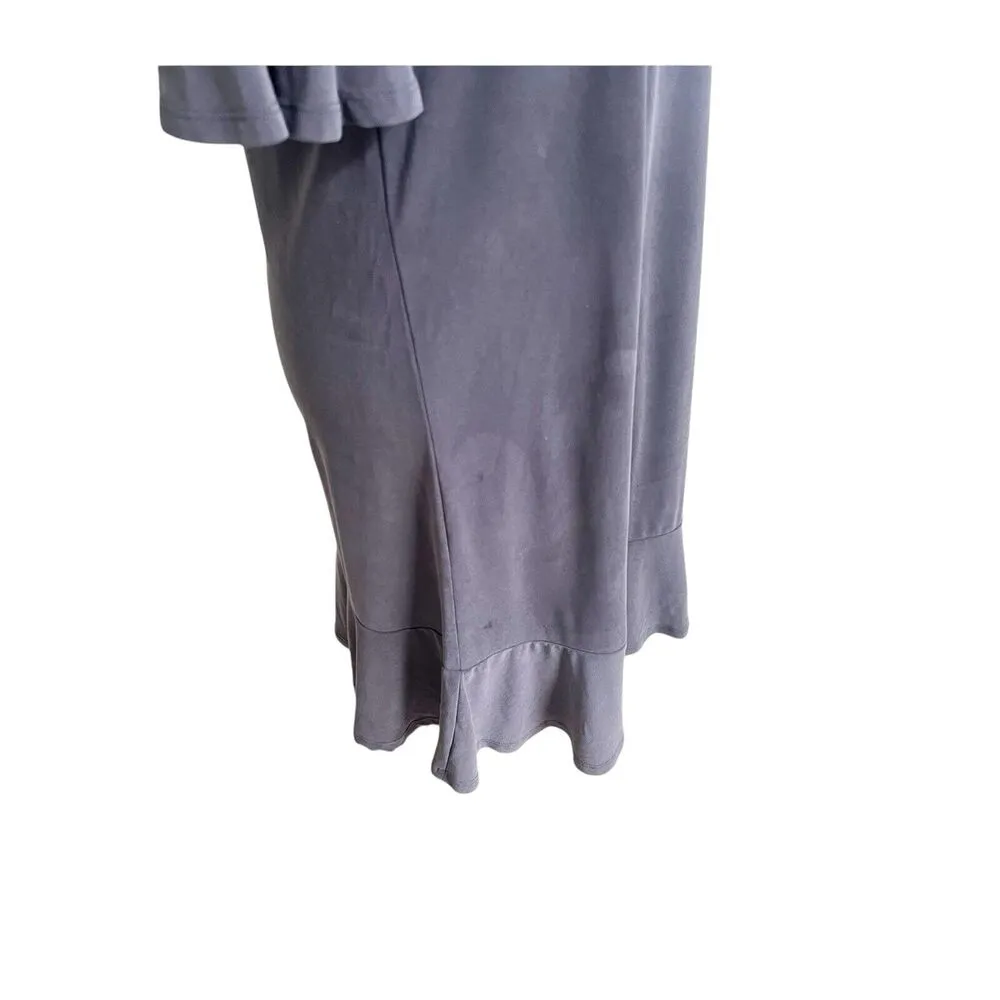 Anthropologie Avril Tee Dress Flutter Ruffled Sleeve Size Small Black Matte - Image 9