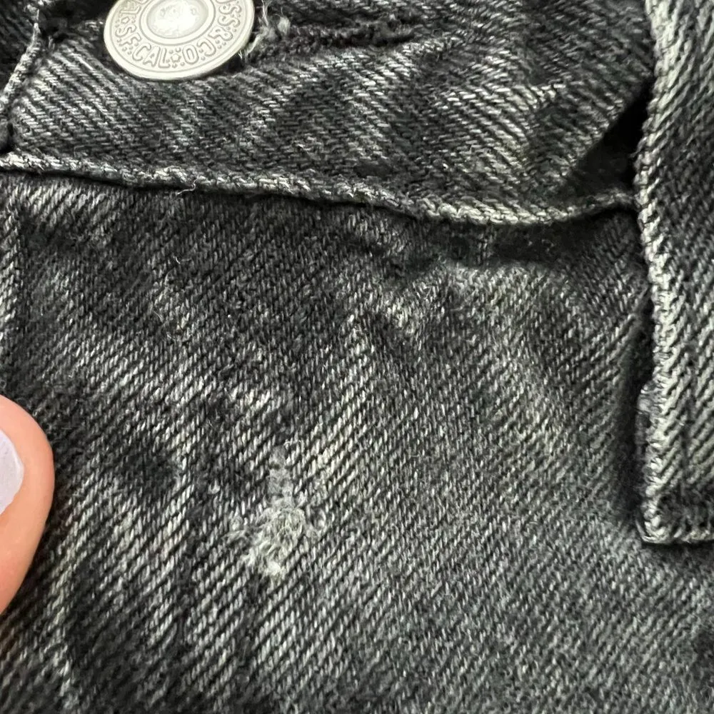 Levi's 501 Black Destroyed Frayed Denim Shorts - Image 15