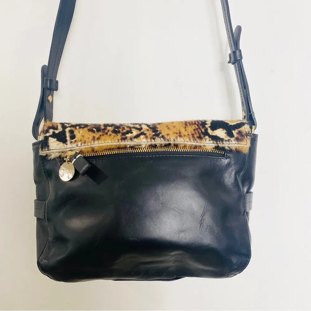 Clare V leather RARE leather & pony hair crossbody bag Black - Image 6