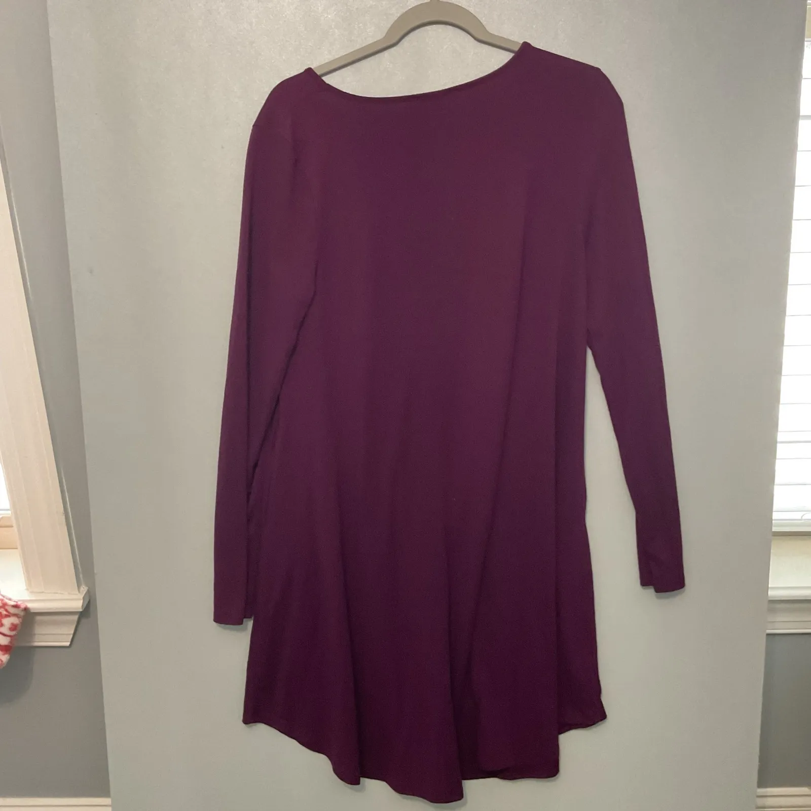 Zenana Premium Plum Purple Long Sleeve Tunic Dress Size Medium - Image 2