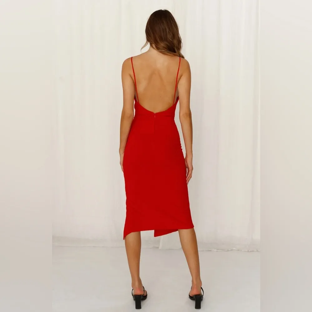 HELLO MOLLY Ballroom Blitz Midi Dress In Red - Image 5