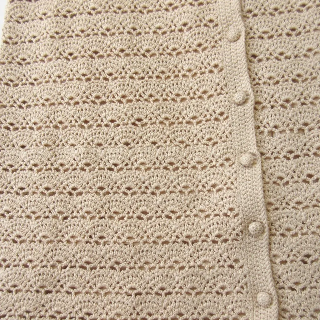 NWT La Maille Sezane Cassey in Cream Crochet Knit Sweater Shirt Dress XS - Image 7