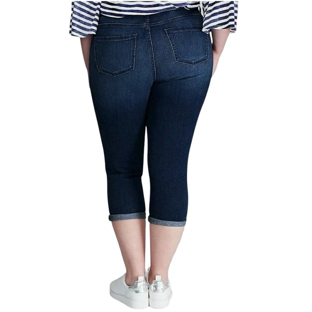 Lane Bryant Capri Jeans Mid Rise Parch Pockets Dark Wash Women’s Plus Size 20 - Image 2