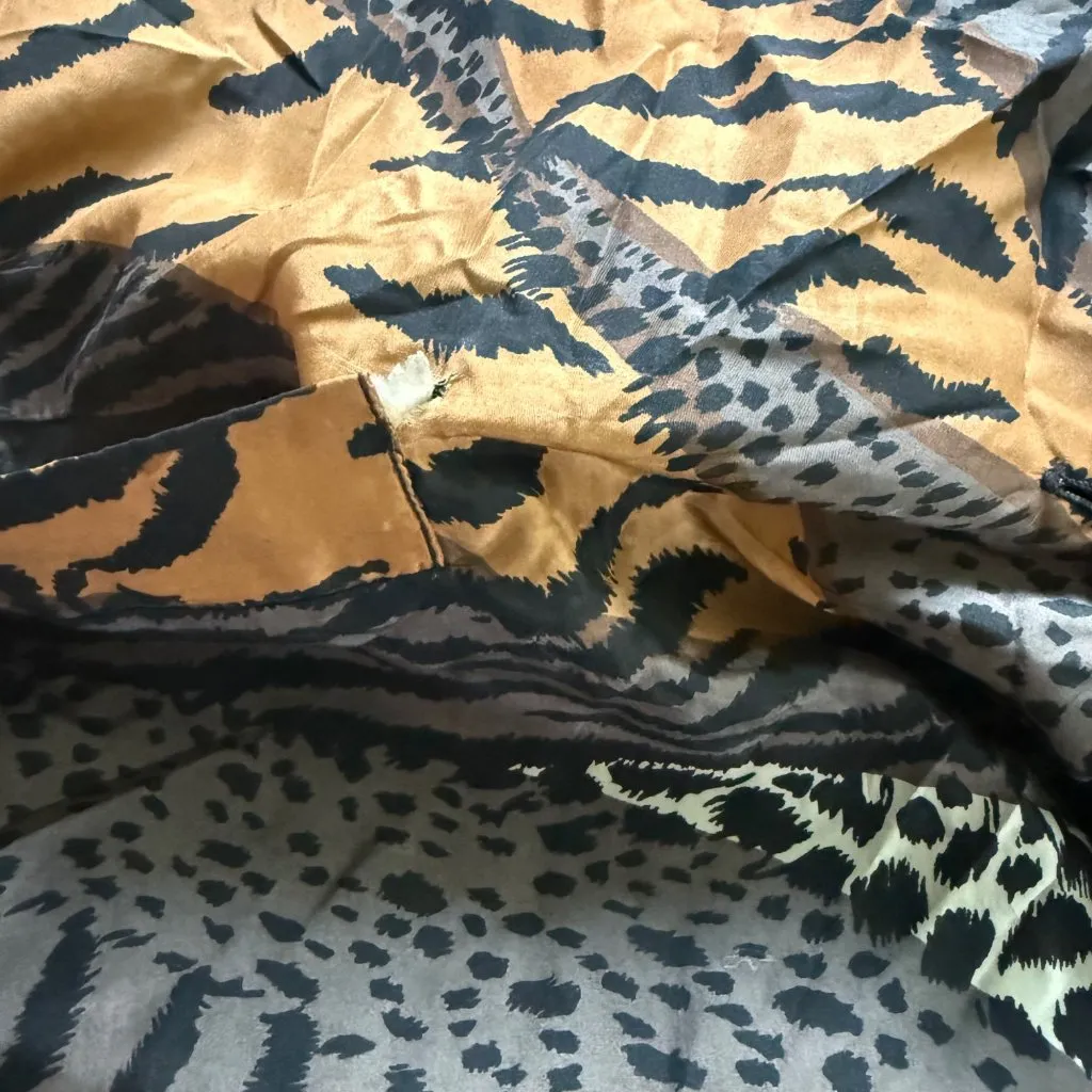 Vintage Robert Stock Limited Womens Animal Print Blazer Medium Tiger & Leopard P Orange - Image 6